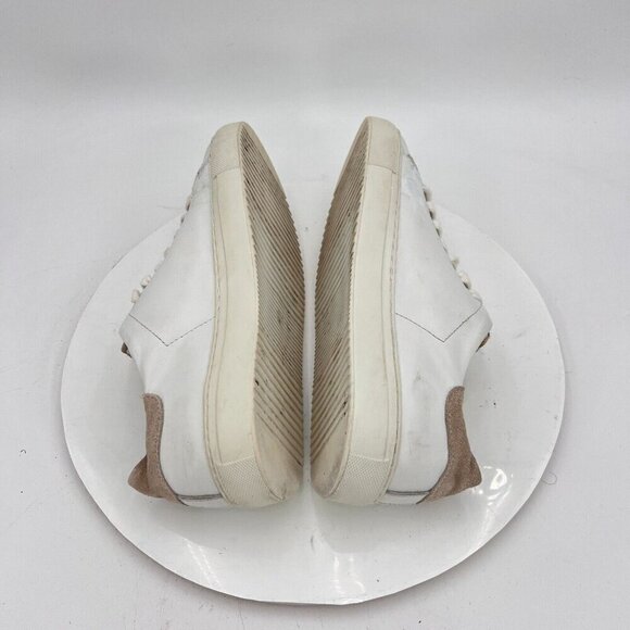 Axel Arigato Women Size 8.5 White Leather Cream Suede Low Lace Up Casual Shoes - Picture 8 of 13